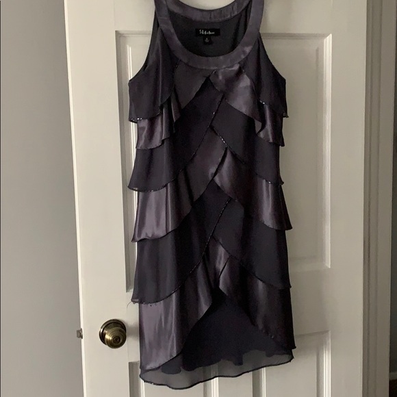 grey silky dress